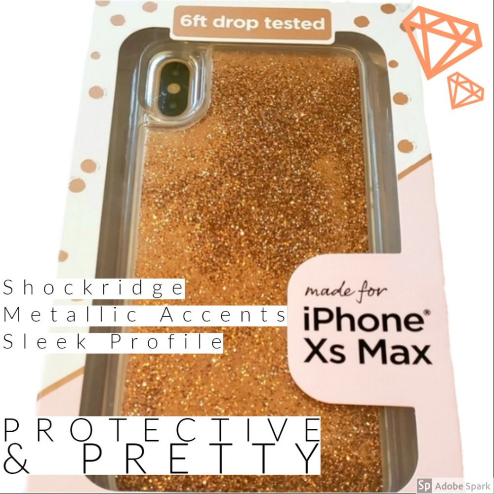 Fellowes iPhone Xs Max Glitter Phone Case NWT